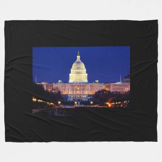 Washington DC United States Capitol in Dusk Fleece Deken (Voorkant (Horizontaal))