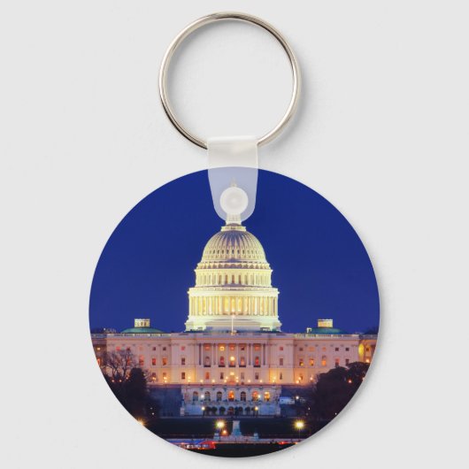 Washington DC United States Capitol in Dusk Sleutelhanger (Voorkant)