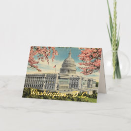 Washington DC US Capitol Cherry Blossom Gold Folie Wenskaart