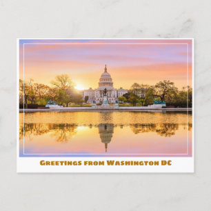 Washington DC US Capitol Sunset a Reflection Briefkaart