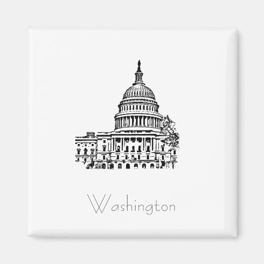 Washington DC USA Capitol Magnet (Devant)