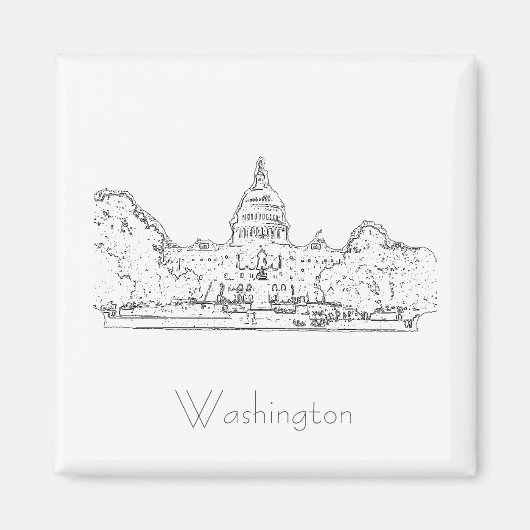 Washington DC USA Capitol Magnet Magneet (Voorkant)