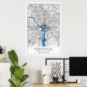 Washington DC USA Travel City Map Poster (Thuiskantoor)