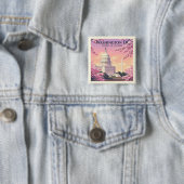 Washington DC Vierkante Button 5,1 Cm (In situ)