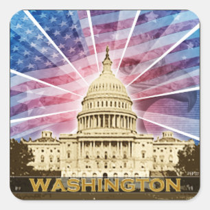 Washington DC Vierkante Sticker