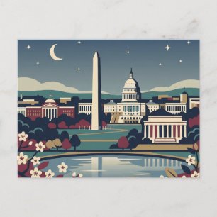 Washington DC Vintage Retro Reizen Briefkaart