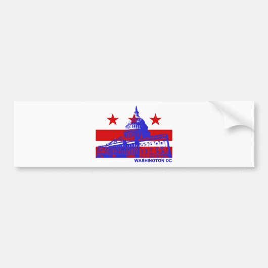 Washington DC-vlag Bumpersticker (Voorkant)
