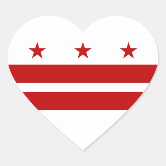 Washington DC-vlag Hart Sticker (Voorkant)