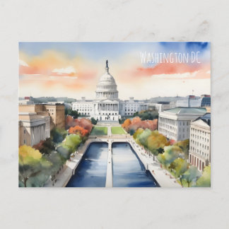 Washington DC waterverf kunst Briefkaart