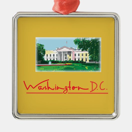 Washington DC - Witte Kerst Metalen Ornament (Voorkant)