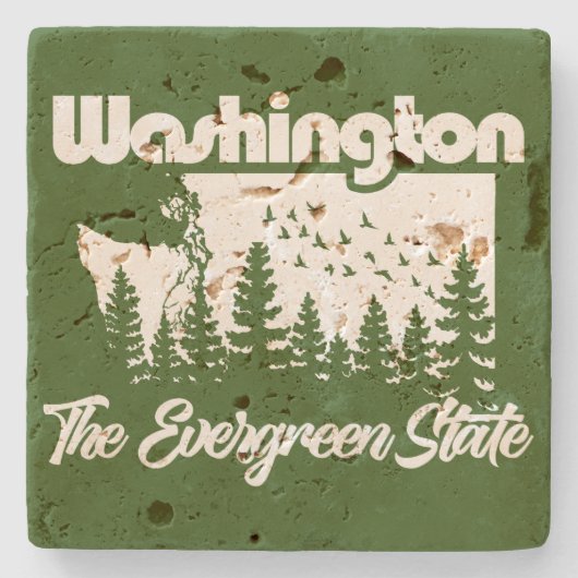Washington de Evergreen-staat Stenen Onderzetter (Voorkant)