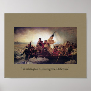 Washington die de Delaware passeert Poster