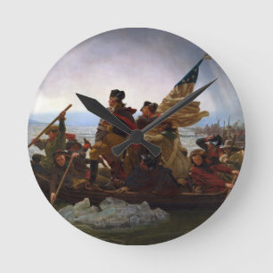 Washington die Delaware door Emanuel Leutze Ronde Klok