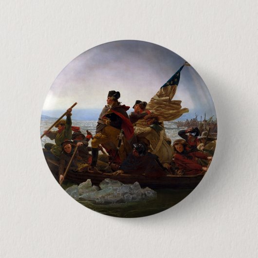 Washington door Emanuel Leutze Ronde Button 5,7 Cm (Voorkant)