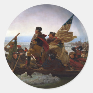 Washington door Emanuel Leutze Ronde Sticker