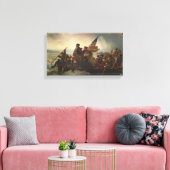 Washington doorkruist het Delaware schilderen Canvas Afdruk (Insitu (Woonkamer))