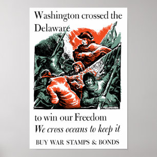 Washington doorkruiste de Delaware — WW2 Poster