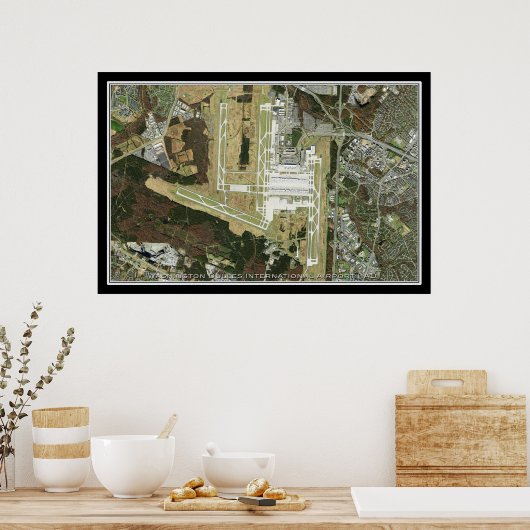 Washington Dulles Intl Airport Satellite Map Poster (Keuken)