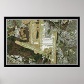 Washington Dulles Intl Airport Satellite Map Poster (Voorkant)