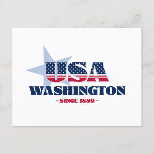 Washington en carte postale rouge, blanche et bleu