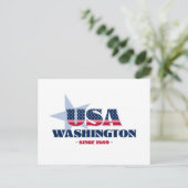 Washington en carte postale rouge, blanche et bleu (Debout devant)