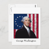 Washington en de Amerikaanse vlag Briefkaart (Voorkant / Achterkant)