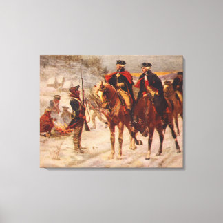 Washington en Lafayette in Valley Forge Canvas Afdruk