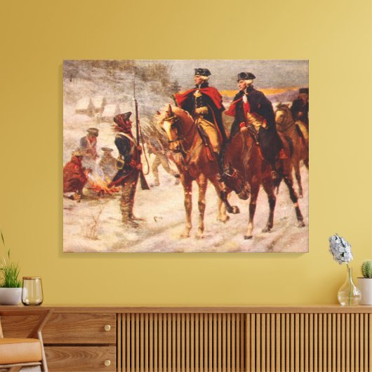 Washington en Lafayette in Valley Forge Canvas Afdruk (Insitu (Woonkamer))