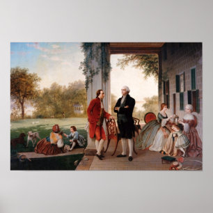 Washington en Lafayette op Mount Vernon Poster