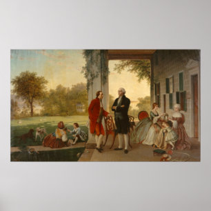 Washington en Lafayette Poster