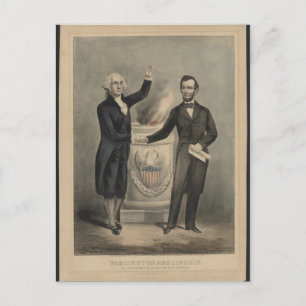 Washington en Lincoln Briefkaart