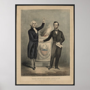 Washington en Lincoln Poster