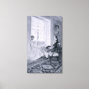 Washington en Mary Philipse Canvas Afdruk