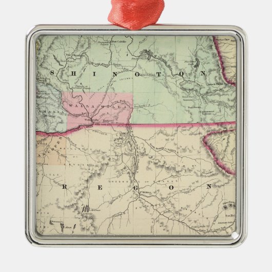 Washington en Oregon Metalen Ornament (Voorkant)