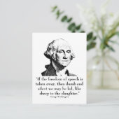 Washington en quote briefkaart (Staand voorkant)