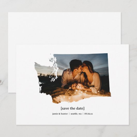 Washington Enregistrer le Carte photo de date (Devant / Derrière)