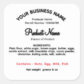 WASHINGTON - ÉTIQUETTE des lois sur l'alimentation (Devant)