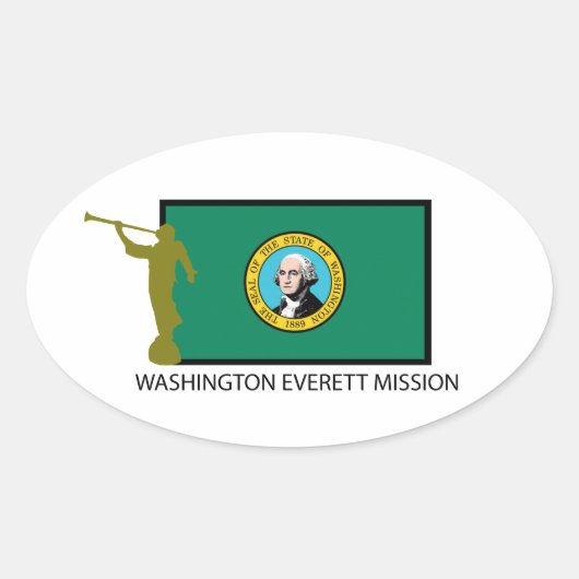 WASHINGTON EVERETT MISSIE LDS CTR OVALE STICKER (Voorkant)