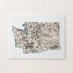 Washington  Evergreen Afbeelding Map Legpuzzel