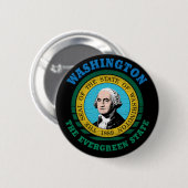 WASHINGTON EVERGREEN STAATSVLAG RONDE BUTTON 5,7 CM (Voorkant /achterkant)