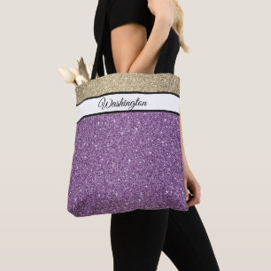 Washington Faux Glitter Canvas tas