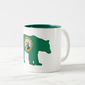 Washington Flag Bear Tweekleurige Koffiemok (Voorkant rechts)
