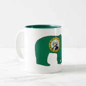 Washington Flag Bear Tweekleurige Koffiemok (Voorkant links)