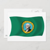 Washington Flag Briefkaart (Voorkant / Achterkant)