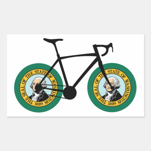 Washington Flag Cycling Rechthoekige Sticker (Voorkant)