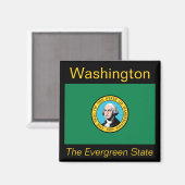 Washington Flag Magnet Magneet (Voorkant / Achterkant)