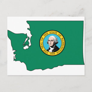 Washington Flag Map Briefkaart