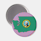 Washington Flag Map Magneet (Voorkant / Achterkant)