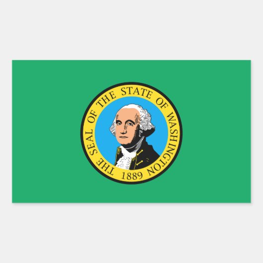 Washington Flag Rechthoekige Sticker (Voorkant)