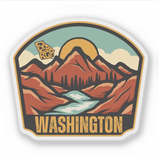 Washington, Georgië Sticker (Voorkant)